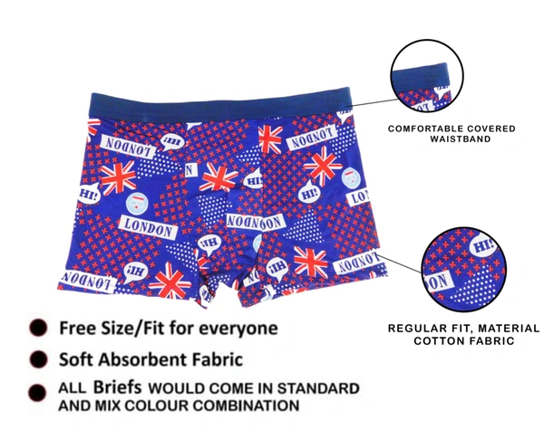 Men's  China Imported Briefs Multi Colour And Multi Printes With Mix Size - Mix Size, 12