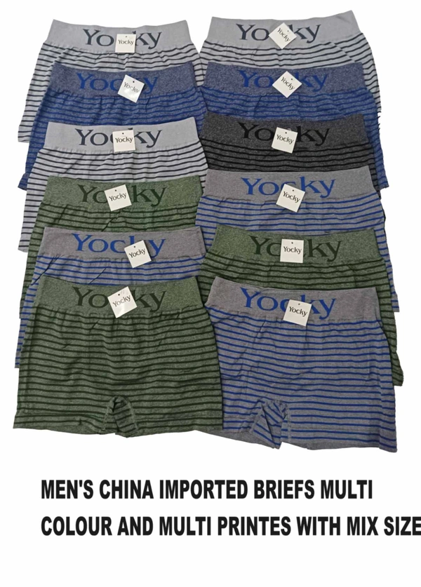Men's  China Imported Briefs Multi Colour And Multi Printes With Mix Size - Mix Size, 12