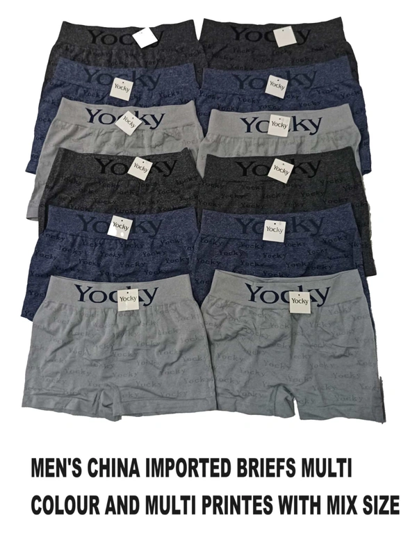 Men's  China Imported Briefs Multi Colour And Multi Printes With Mix Size - Mix Size, 12