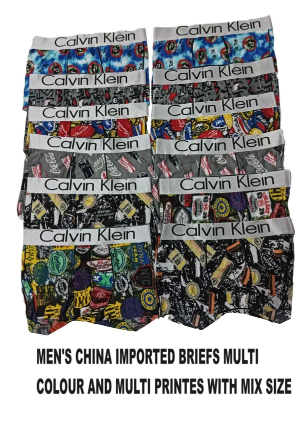 Men's  China Imported Briefs Multi Colour And Multi Printes With Mix Size - Mix Size, 12