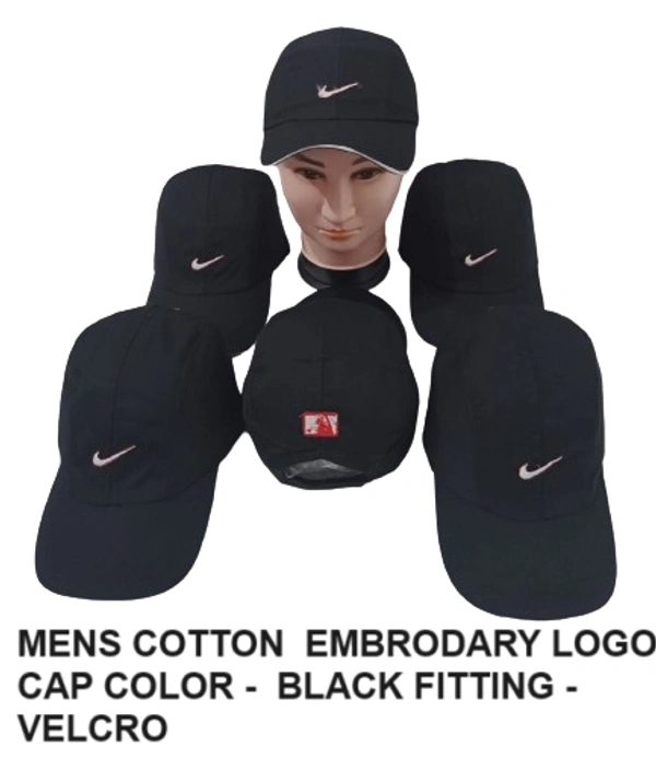 Mens Cotton Embrodary Caps Colour Black Colour  Feeting Type Velcro - 12