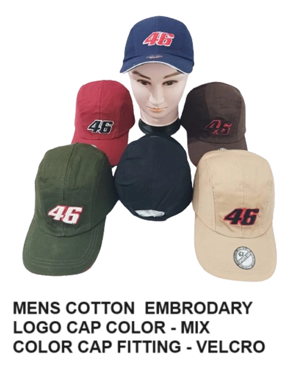 Mens Cotton Embrodary Caps Colour Mix Colour  Feeting Type Velcro - 48