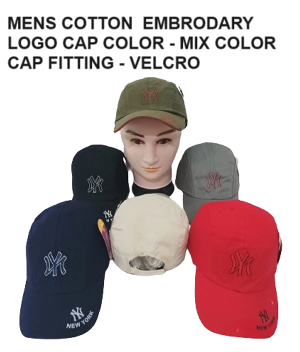 Mens Cotton Embrodary Caps Colour Mix Colour  Feeting Type Velcro - 6