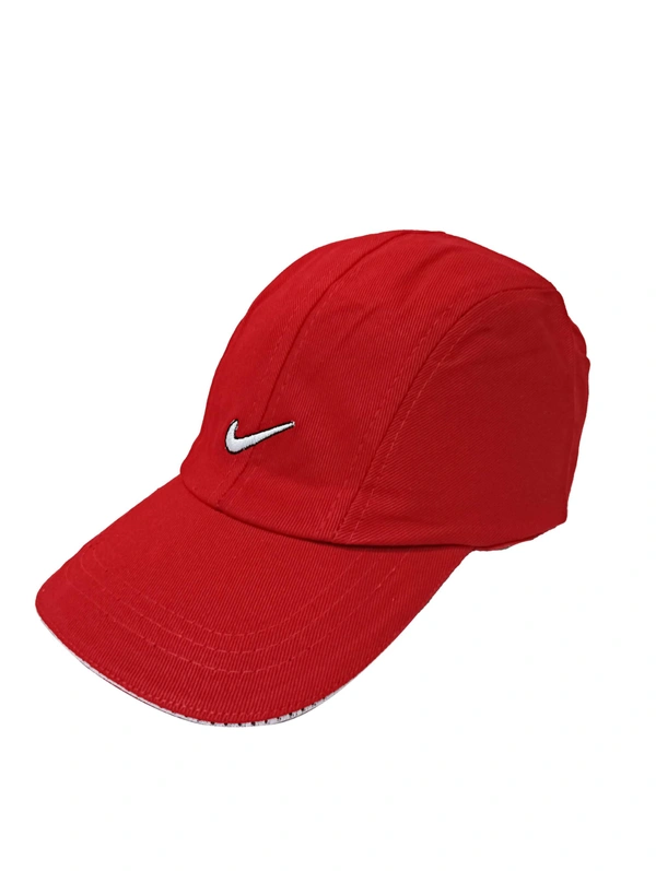 Mens Cotton Embroidery Logo Cap Color - Red Color Cap Fitting � Velcro - 12