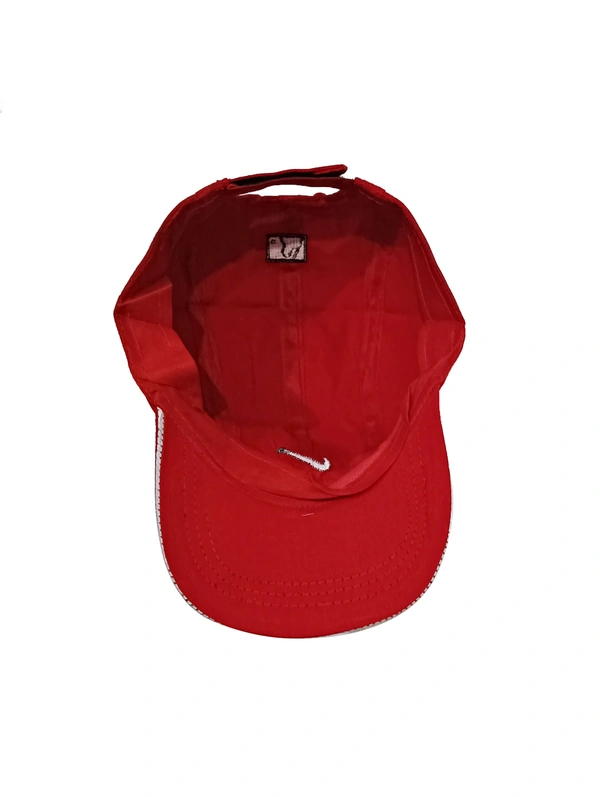 Mens Cotton Embroidery Logo Cap Color - Red Color Cap Fitting � Velcro - 12