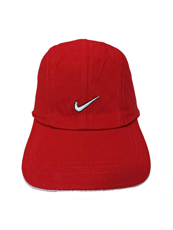 Mens Cotton Embroidery Logo Cap Color - Red Color Cap Fitting � Velcro - 12