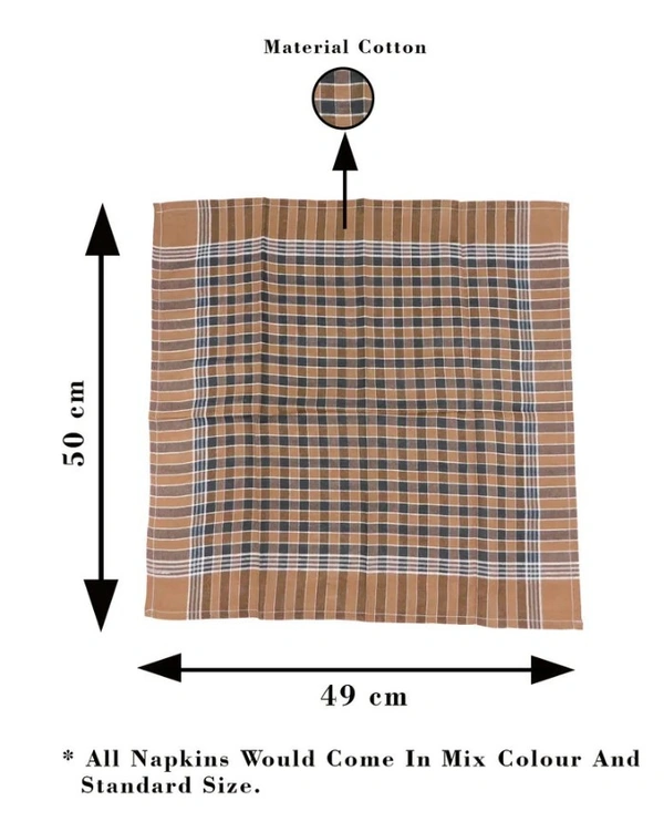 Mens Cotton Mix Color Handkerchief (12 Pieces In One Pack) - 50*49 cm, 12