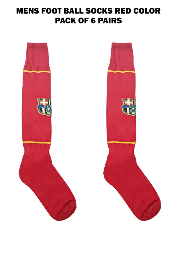 Mens Football Socks Red Color Pack Of 6 Pairs - 12
