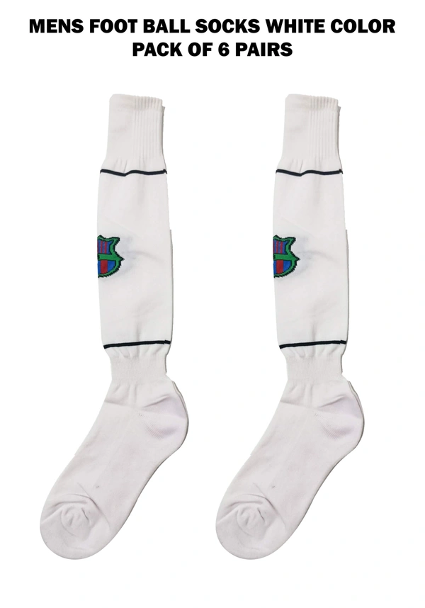 Mens Football Socks White Color Pack Of 6 Pairs - 12