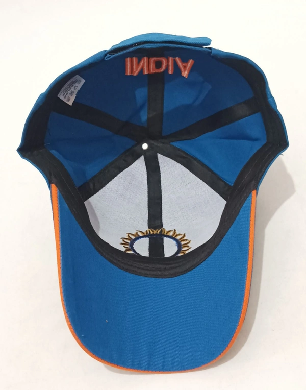 Mens India Embrodary Logo Blue Color Cap Fitting - Velcro Best Quality Premium Cap  Material - Cotton - 6