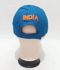Mens India Embrodary Logo Blue Color Cap Fitting - Velcro Best Quality Premium Cap  Material - Cotton - 6