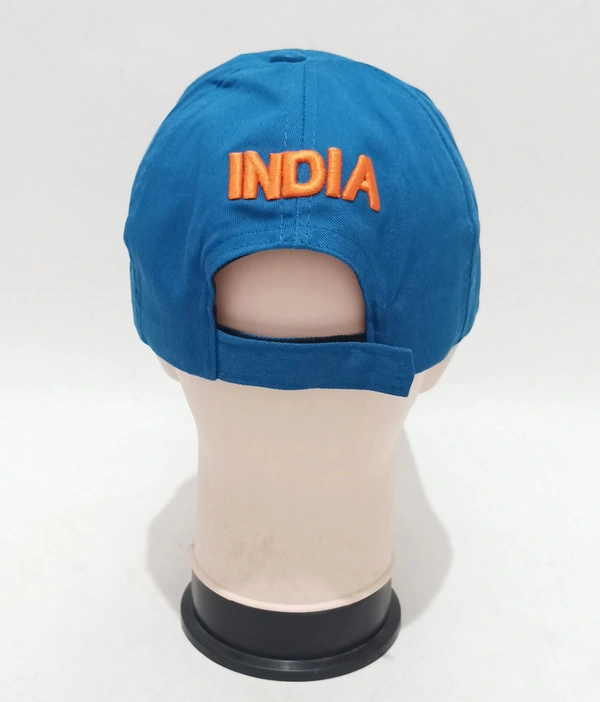 Mens India Embrodary Logo Blue Color Cap Fitting - Velcro Best Quality Premium Cap  Material - Cotton - 6