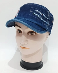 Mens Jeans Cotton Short Logo Cap Color - Blue Fitting - Velcro - 12