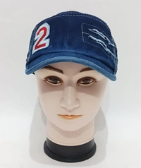 Mens Jeans Cotton Short Logo Cap Color - Blue Fitting - Velcro - 12