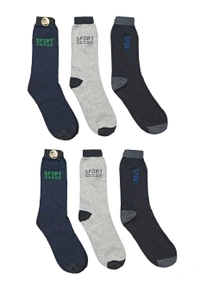 Mens Long Socks, Mix Color Pack (Pack  Of 12 Pairs) - 12