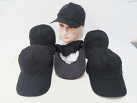 Mens Plain Black Color Long Cotton Cap - 12