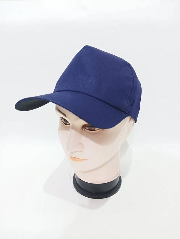 Mens Plain Blue Color Long Cotton Cap - 12