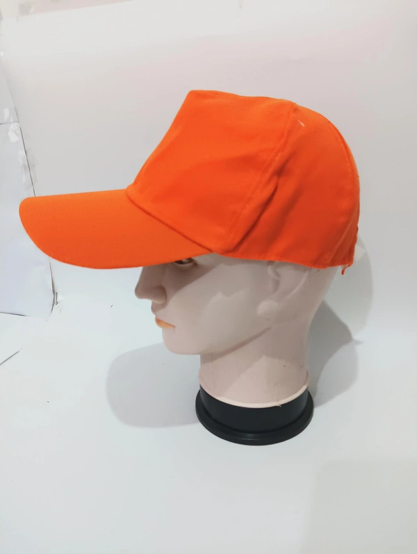 Mens Plain Orange Color Long Cotton Cap - 120