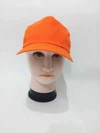 Mens Plain Orange Color Long Cotton Cap - 120