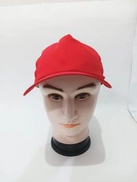 Mens Plain Red Color Long Cotton Cap - 120