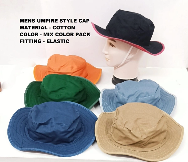 Mens Umpire Style Cap Material - Cotton Color - Mix Color Pack Fitting - Elastic - 12