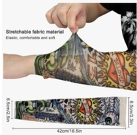 Printed Tattoo Arm Sleeves For Dust And Pollution Protection -(Multicolur) Pack - 12