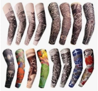 Printed Tattoo Arm Sleeves For Dust And Pollution Protection -(Multicolur) Pack - 12