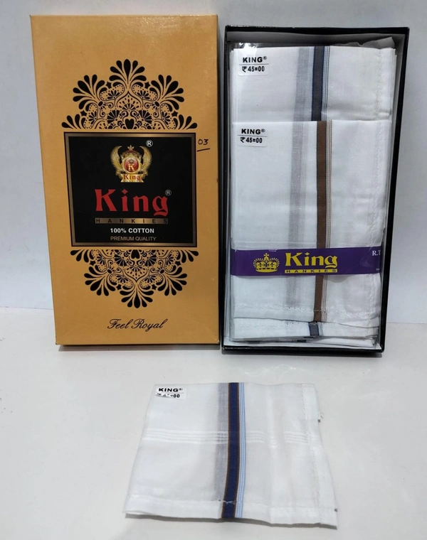 Pure Cotton Hankies, Set Of 12 Pcs In One Box, Size - 45*45 Cm_135354 - 45*45 cm, 12