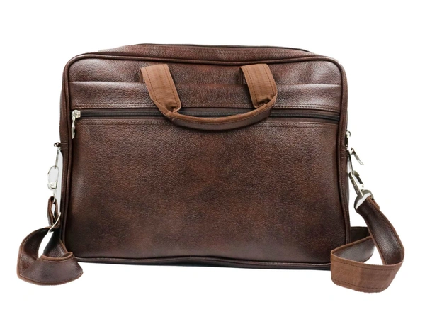 Tan, Brown & Black Color Leather Laptop Bags - 1