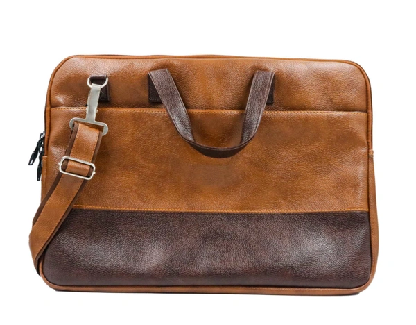 Tan Color Leather Laptop Bag - 2