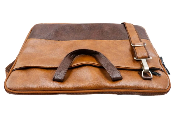 Tan Color Leather Laptop Bag - 2