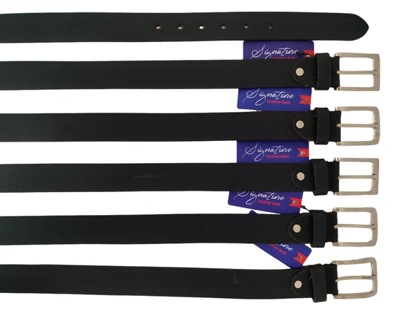 35MM MEN'S GENUINE LEATHER BLACK COLOR BELT SIZE-42-52(6 SIZE) - FREE SIZE, 6
