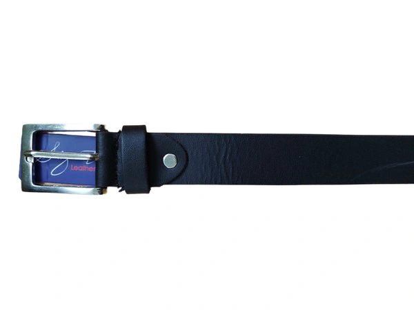 35MM MEN'S GENUINE LEATHER BLACK COLOR BELT SIZE-42-52(6 SIZE) - FREE SIZE, 6