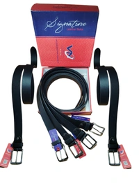 35MM MEN'S GENUINE LEATHER BLACK COLOR BELT SIZE-42-52(6 SIZE) - FREE SIZE, 6