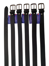 35MM MEN GENUINE LEATHER BLACK COLOR BELT SIZE-42-52(6 SIZE) - FREE SIZE, 6