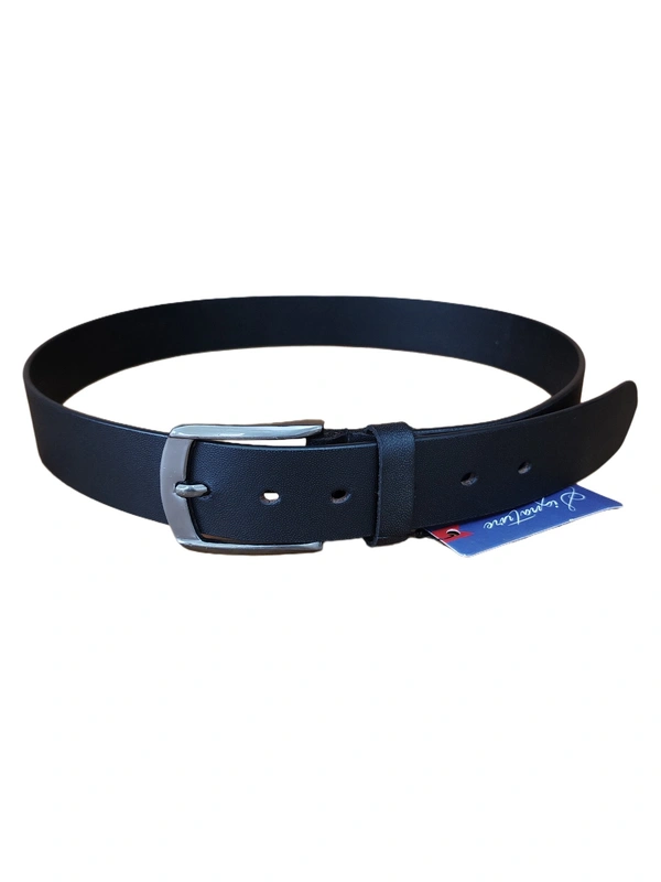 35MM MEN GENUINE LEATHER BLACK COLOR BELT SIZE-42-52(6 SIZE) - FREE SIZE, 6