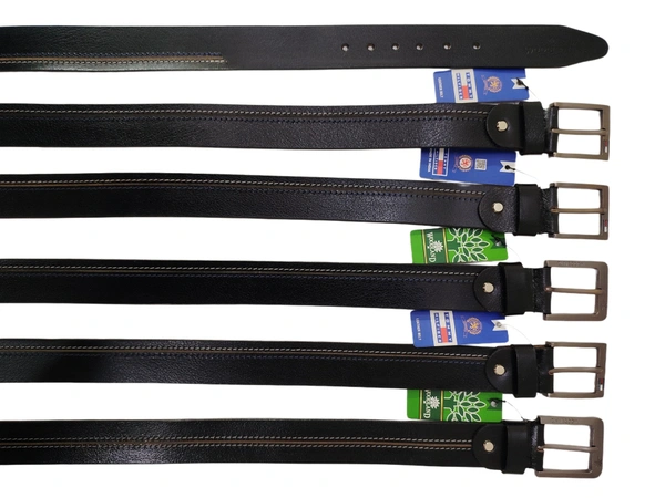 40MM P2C DESIGN MEN GENUINE LEATHER BLACK COLOR BELT SIZE -42-52-(6 SIZE) - FREE SIZE, 6