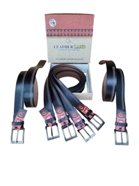 40 MM MEN'S GENUINE LEATHER BLACK COLOR BELT SIZE-42-52(6 SIZE) - FREE SIZE, 6