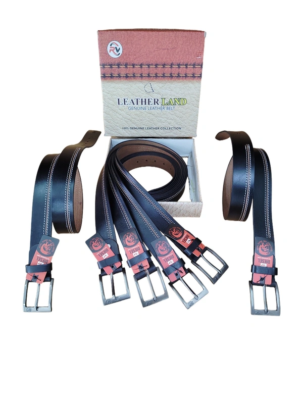 40 MM MEN'S GENUINE LEATHER BLACK COLOR BELT SIZE-42-52(6 SIZE) - FREE SIZE, 6