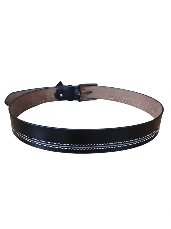 40 MM MEN'S GENUINE LEATHER BLACK COLOR BELT SIZE-42-52(6 SIZE) - FREE SIZE, 6