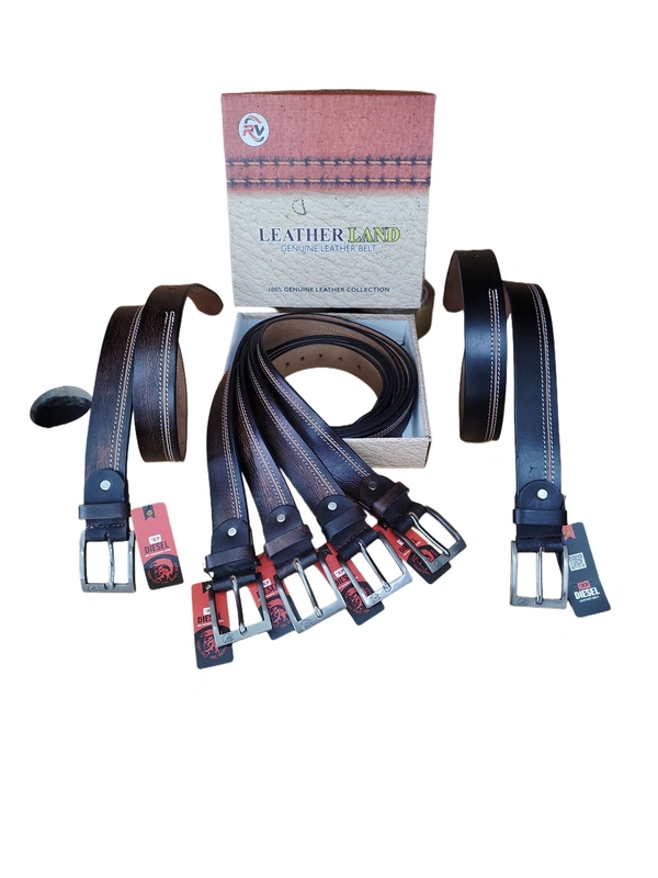 40 MM MENS GENUINE LEATHER BROWN COLOR BELT SIZE-42-52-(6 SIZE) - FREE SIZE, 6