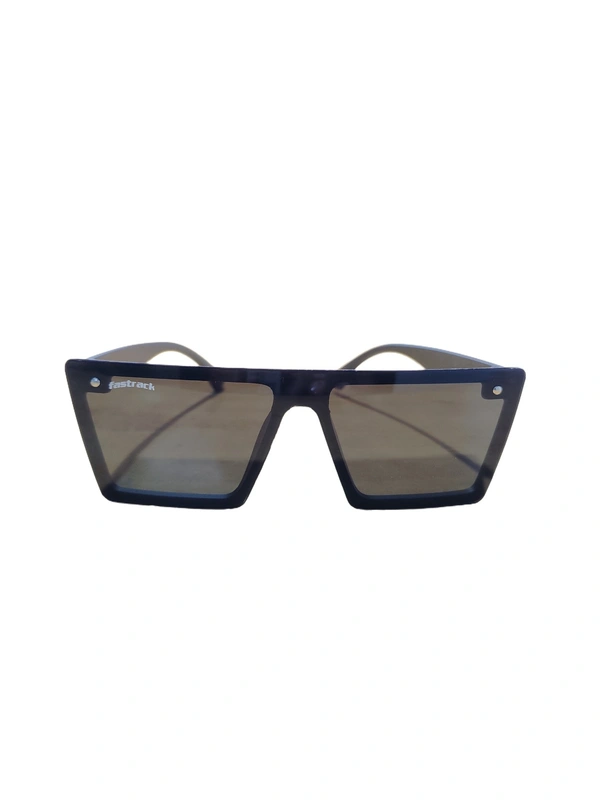 MEN'S MATT FINISH BLACK SQUARE  SUNGLASES WITH SIDE LOGO PRINTED  - FREE SIZE, 12