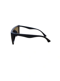 MEN'S MATT FINISH BLACK SQUARE  SUNGLASES WITH SIDE LOGO PRINTED  - FREE SIZE, 12