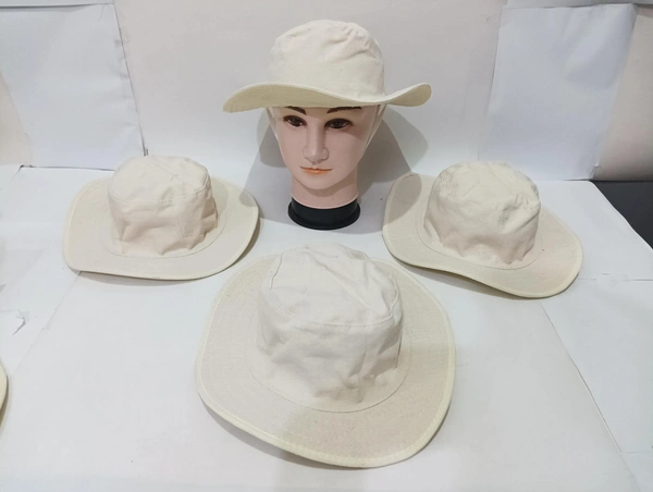 Umpire Cream Color Cotton Hat - 12