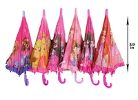 SINGLE FOLD FRILL DISIGN MIX COLOR  CARTOON PRINTED AUTO OPEN KIDS UMBRELLA SIZE-19 INCH - FREE, 6