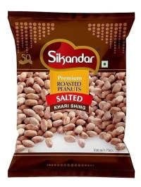 Sikandar Combo of Roasted Salted Peanuts with Husk, Chatpata Masala, Tandoori and Black Pepper - Vacuum Pack + Foil Pack