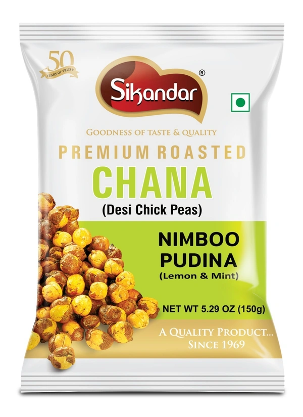 Sikandar Roasted Chana Nimboo Pudina Lemon Mint 150g - Foil