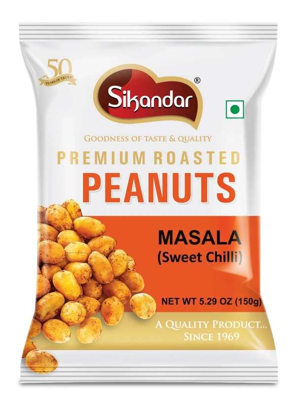 Sikandar Combo of Chatpata, Tandoori, Sweet Chilli, Black Pepper Flavour Peanuts - Foil Pack