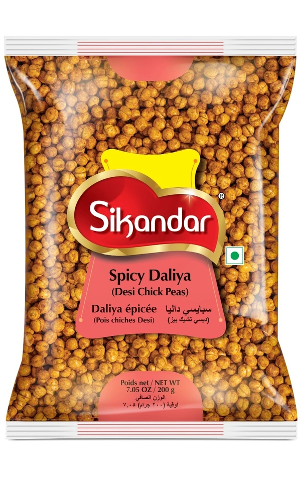 Sikandar Spicy Daliya Chana Roasted Masala Chickpeas 200g - Foil Pack