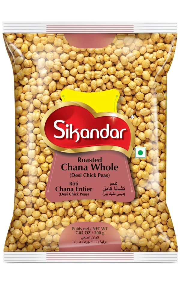Sikandar Roasted Chana Whole Without Skin Bhuna Chana 200g - Foil
